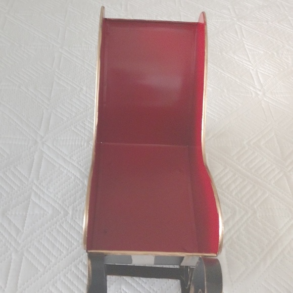 Christmas Santa Claus sleigh 15x5 in black and white checks...